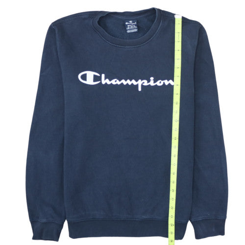 Champion Men's Blue Medium Pullover Crew Neck Logo Sweatshirt