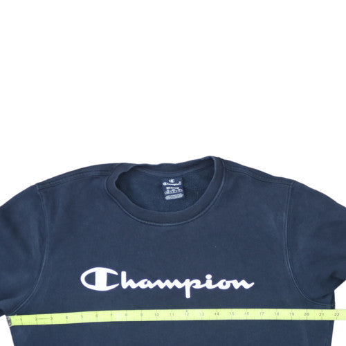 Champion Men's Blue Medium Pullover Crew Neck Logo Sweatshirt