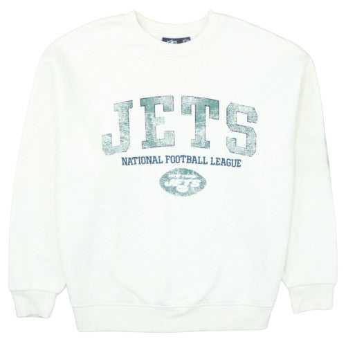 Primark NFL Jets White Sweatshirt Women S 10/12 Crew Neck Pullover
