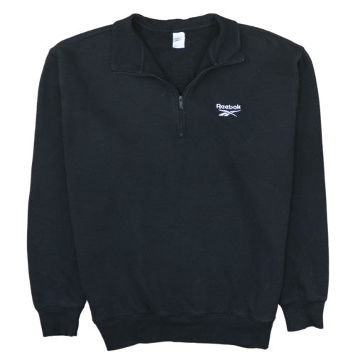 Reebok Men's Black 1/4 Zip Fleece Sweatshirt Size L