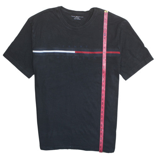 Tommy Hilfiger Mens Black 2XL Classic Logo Cotton T-Shirt