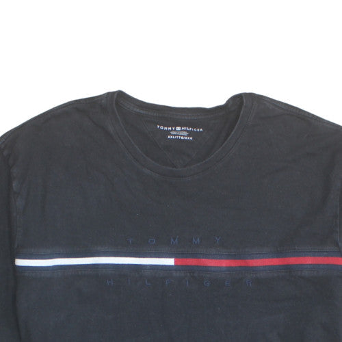 Tommy Hilfiger Mens Black 2XL Classic Logo Cotton T-Shirt