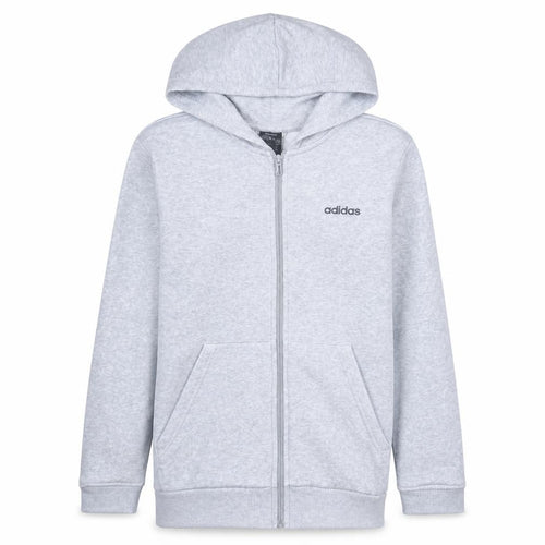adidas Boys Grey Full Zip Hoodie 14-15 Years Cotton Blend Hooded Sweatshirt
