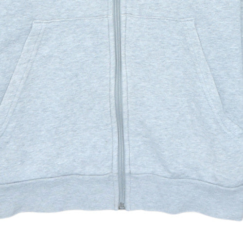 adidas Boys Grey Full Zip Hoodie 14-15 Years Cotton Blend Hooded Sweatshirt