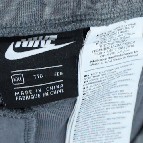 Nike Mens Grey XXL Jogger Sweatpants Elastic Waist Cotton Blend