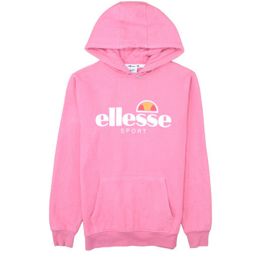 Ellesse Women Pink Pullover Hoodie Sweatshirt Size M Cotton Blend