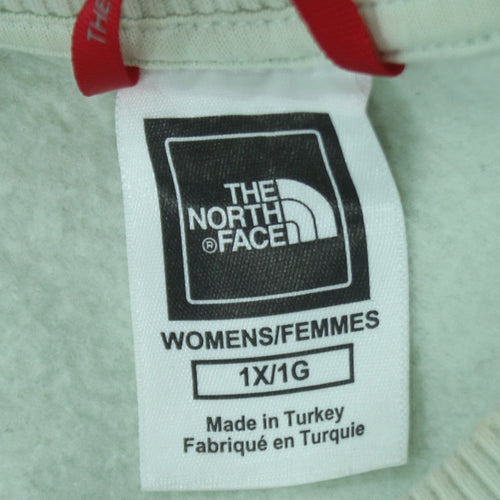 The North Face Womens Green Pullover Sweatshirt Size XL 1/4 Zip Logo