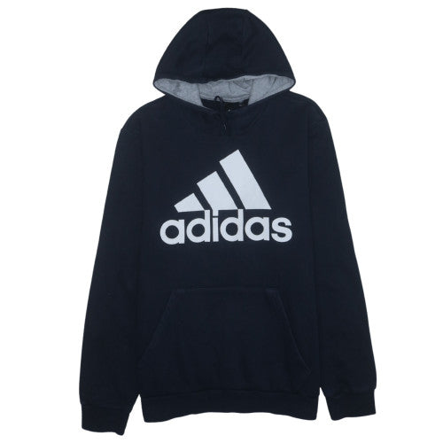 Adidas Mens Black 2XL Pullover Hoodie Fleece Logo Sweatshirt