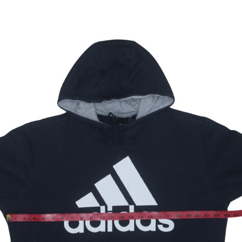 Adidas Mens Black 2XL Pullover Hoodie Fleece Logo Sweatshirt
