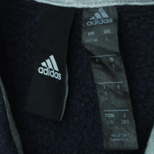 Adidas Mens Black 2XL Pullover Hoodie Fleece Logo Sweatshirt