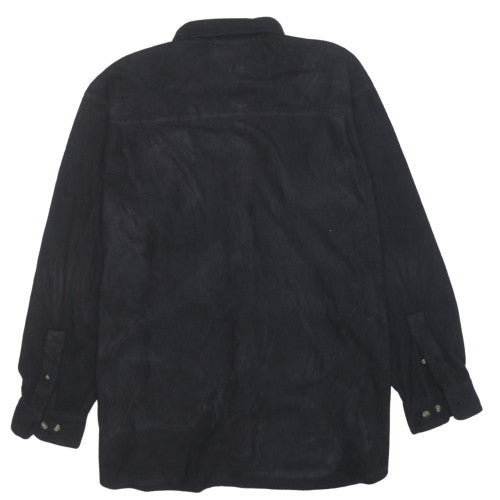 Columbia Men's Black Fleece Button-Up Long Sleeve Shirt XL