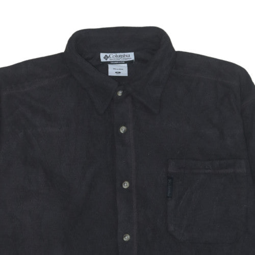 Columbia Men's Black Fleece Button-Up Long Sleeve Shirt XL