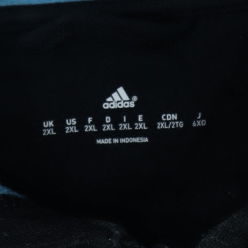 Adidas Men’s Black 2XL Full Zip Fleece Hoodie with Logo