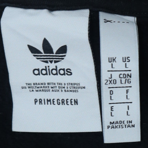 Adidas Men's Black Crew Neck Pullover Sweatshirt L Regular Fit