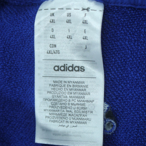 adidas Men's Blue 4XL Pullover Hoodie with Logo Graphic Print