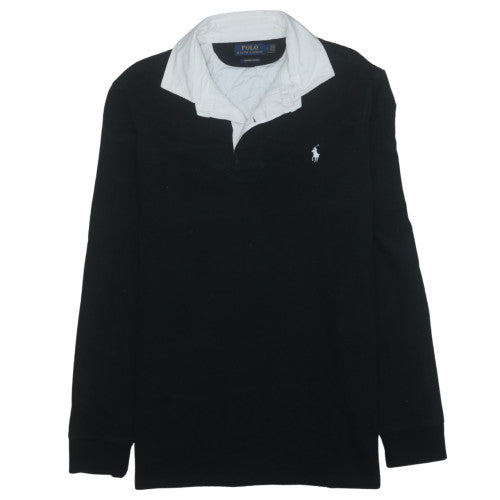 Ralph Lauren Men's Black Long Sleeve Polo Custom Slim Fit Size L