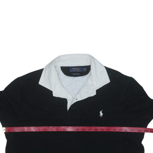 Ralph Lauren Men's Black Long Sleeve Polo Custom Slim Fit Size L