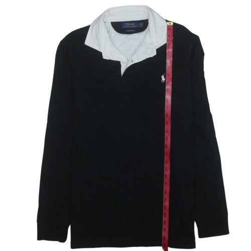 Ralph Lauren Men's Black Long Sleeve Polo Custom Slim Fit Size L