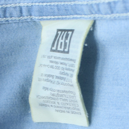 Wrangler Men's Blue Denim Short Sleeve Button-Up Shirt XL