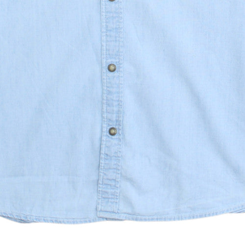 Wrangler Men's Blue Denim Short Sleeve Button-Up Shirt XL