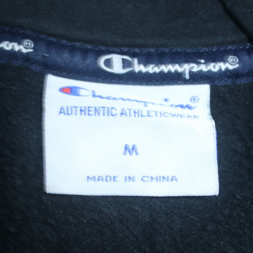 Champion Men's Black Hoodie Medium Pullover Athletic Sweatshirt