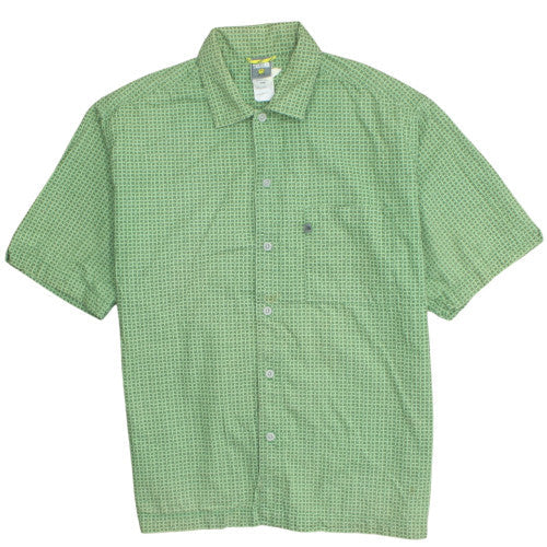 The North Face Men's Green Short Sleeve Cotton Button-Up Shirt M