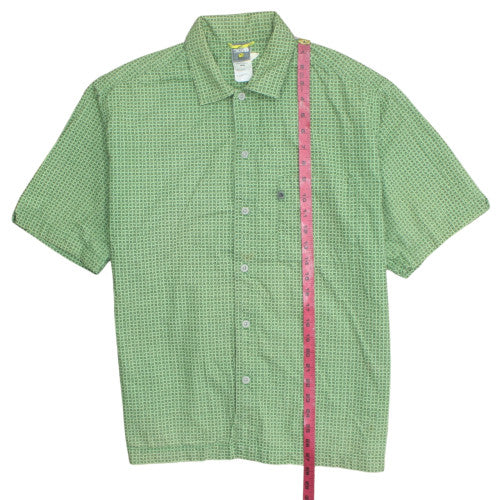 The North Face Men's Green Short Sleeve Cotton Button-Up Shirt M