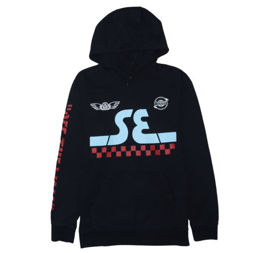 Vans Men Black Hoodie Pullover Medium SE Bikes Graphic Fleece