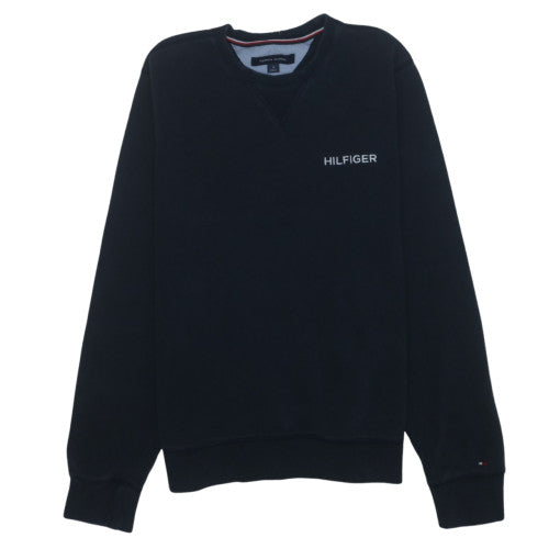 Tommy Hilfiger Men's Black Embroidered Logo Crew Neck Sweatshirt M