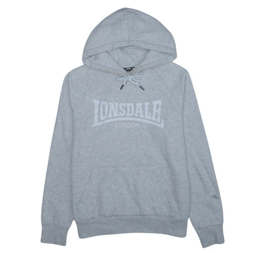 Lonsdale Women Grey Hoodie Size 10 Cotton Pullover Sweatshirt