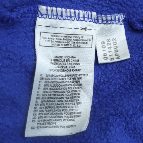 Adidas Men's Blue 1/4 Zip Sports Sweatshirt L Logo Fleece