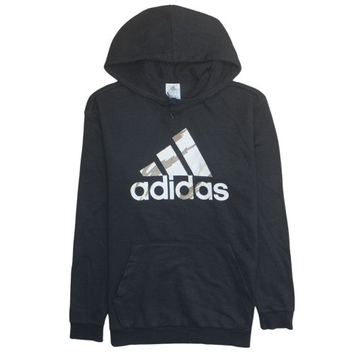 Adidas Men's Black Pullover Hoodie M - Sports Fleece Sweatshirt