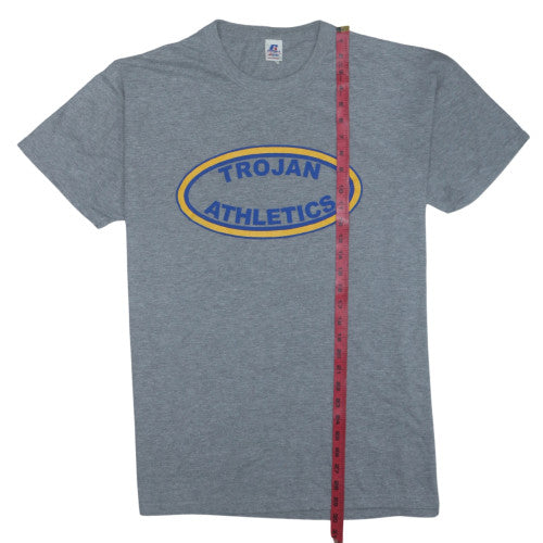 Russell Athletic Men's Grey Trojan Athletics Graphic T-Shirt Size L