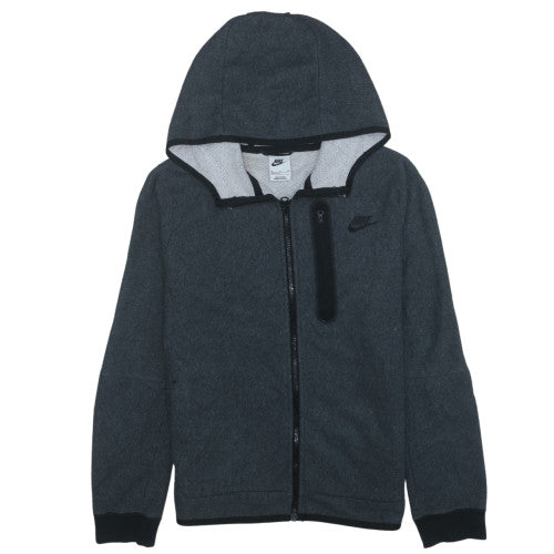 Nike Boys Grey Full Zip Hoodie XL (158-170cm) Fleece Lined Sweatshirt