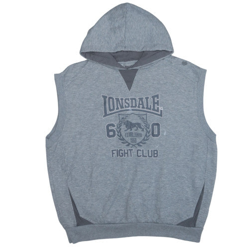 Lonsdale Men's Grey Sleeveless Hoodie XL Sports Vest Style