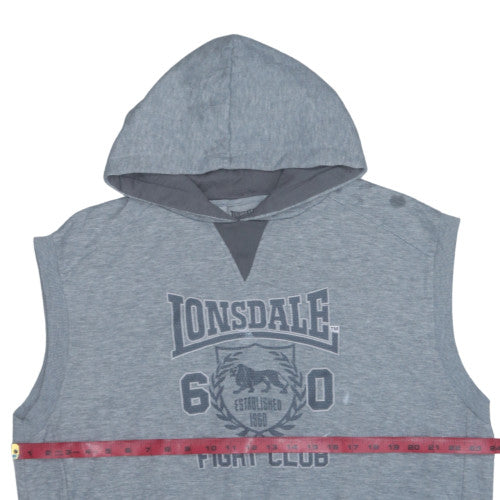Lonsdale Men's Grey Sleeveless Hoodie XL Sports Vest Style