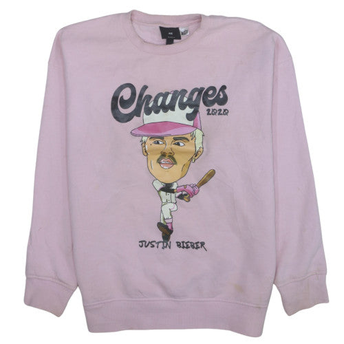 H&M Women’s Pink Justin Bieber Changes 2020 Sweatshirt Size M Relaxed Fit