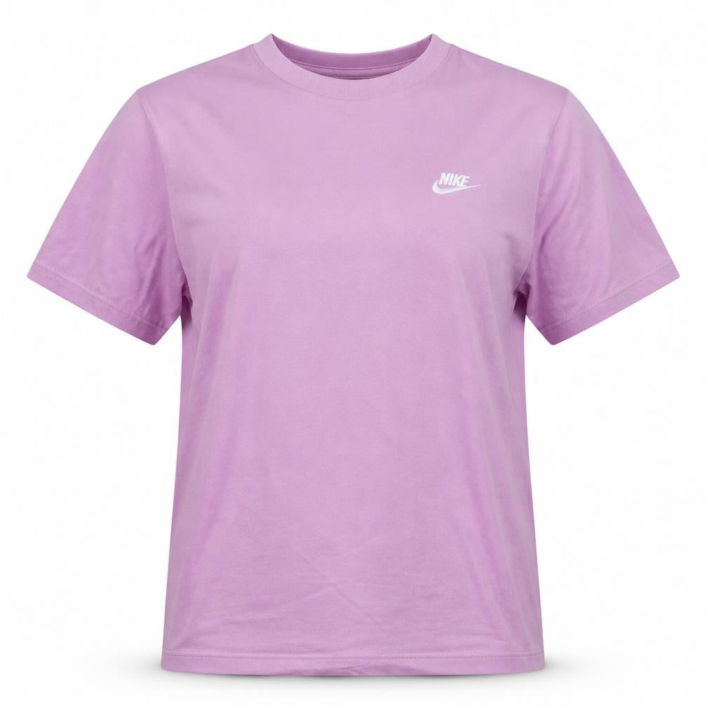 Front view of Nike Women Pink Basic Cotton Short Sleeve T-Shirt XL