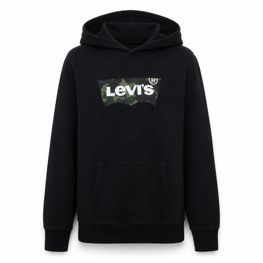 Levi's Men's Black Camouflage Logo Pullover Hoodie - Size M