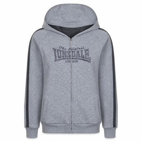 Lonsdale London Grey Full Zip Hoodie Teens Size 12 Polyester Cotton