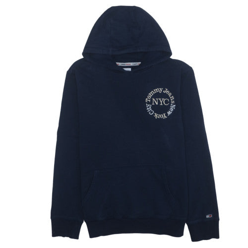 Tommy Jeans Men's Blue 2XL Pullover Hoodie NYC Logo Sweatshirt