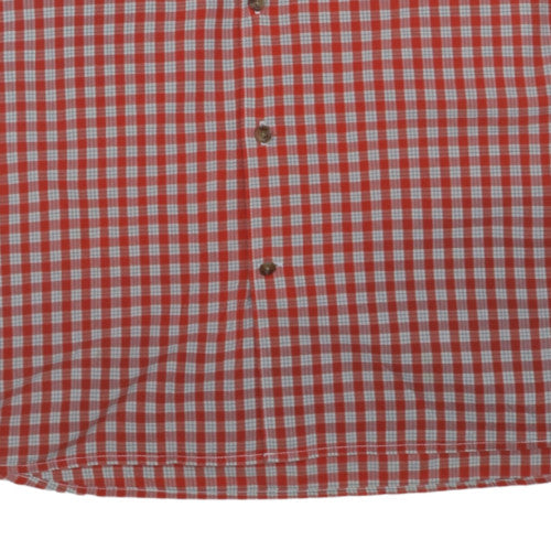 Fjällräven Men's Red Check Short Sleeve Regular Fit Button-Up Shirt L