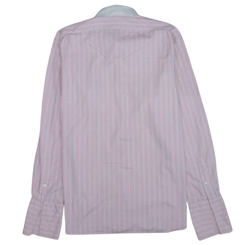 Ralph Lauren Men’s Pink Striped Slim Fit Long Sleeve Cotton Shirt Size 17