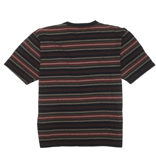 Tommy Hilfiger Men's Black Red Striped Crew Neck Cotton T-Shirt XL