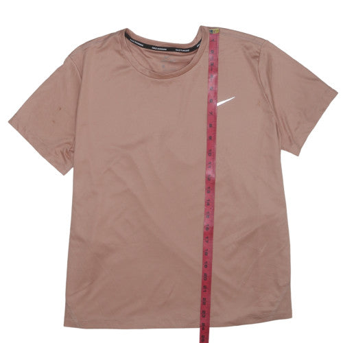 Nike Women's Brown Dri-Fit Running T-Shirt XL Lightweight