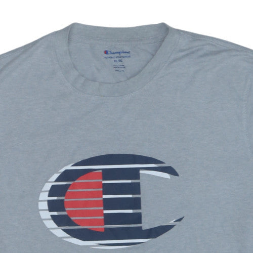 Champion Men's Grey XL Graphic Crew Neck Sports T-Shirt