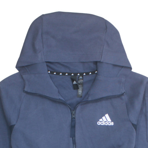 Adidas Men's Blue Full Zip Hoodie Size L Hooded Fleece Sweatshirt