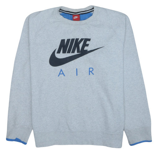 Nike Men's Grey Air Logo Crew Neck Pullover Sweatshirt L