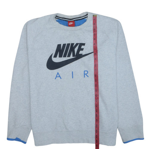 Nike Men's Grey Air Logo Crew Neck Pullover Sweatshirt L