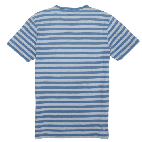 Levi's Men's Blue Striped Crew Neck Cotton T-Shirt Size M